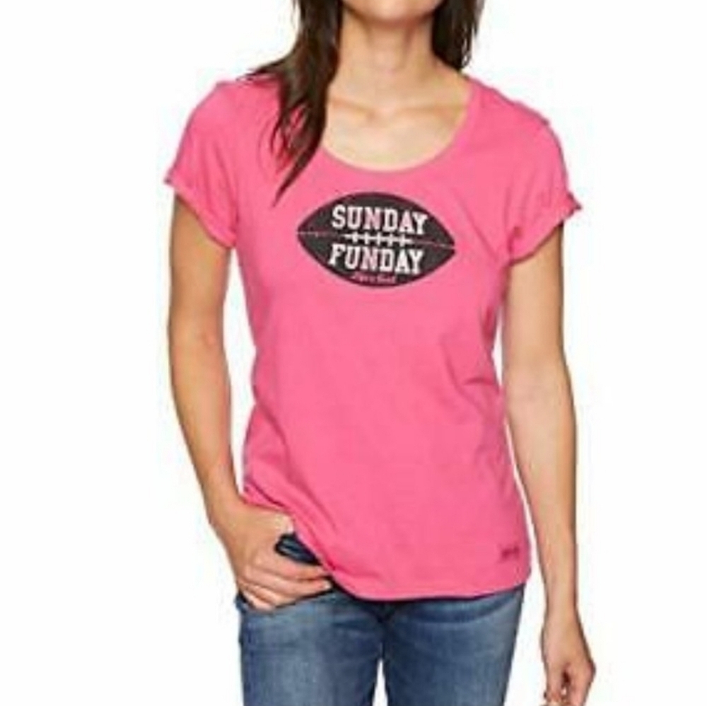 Life Is Good‎ Women's Pink Sunday Funday Crusher Tee, Size L